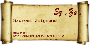 Szuromi Zsigmond névjegykártya